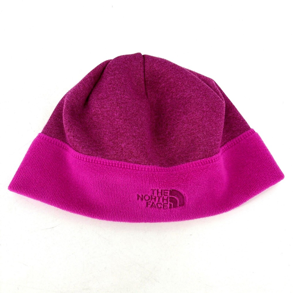 The North Face Agave‎ Beanie Women One Size Hot Pink Hat Fleece EUC